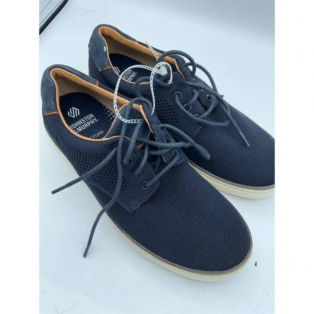 Johnston & Murphy Mens XC4 Navy Knit Plain Toe Sneakers‎ 25-2987 Size 8.5M